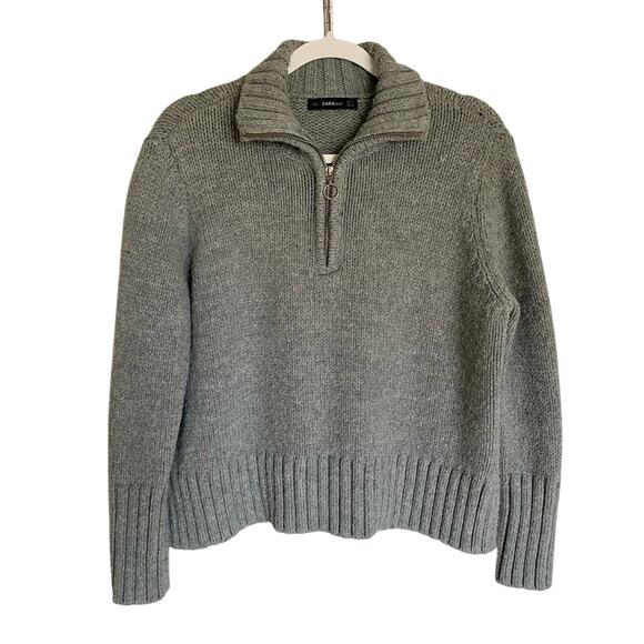 Zara Sweaters - Zara Knit Quarter Zip Minimal Utility Clean Girl Casual Modern Pullover Sweater